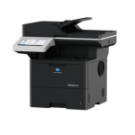 Stampante multifunzione laser Konica Minolta Bizhub 5021i nera con scanner e pannello di controllo touch.