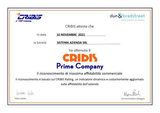 attestato cribis sistema azienda